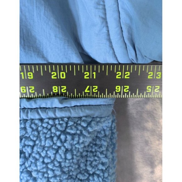 Time and Tru Mixed Media Snap Sherpa Hooded Jacket Women Juniors Blue L (12-14) - Picture 5 of 7